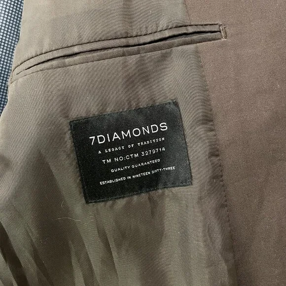 7DIAMONDS Giovan Battista Blazer‎ Men's XL JKT-8037 Brown Cotton Sport Coat - Picture 4 of 6